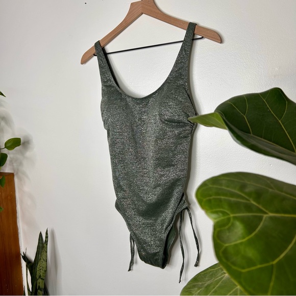 Xhilaration Shimmering Green One-Piece Swimsuit - Picture 4 of 6